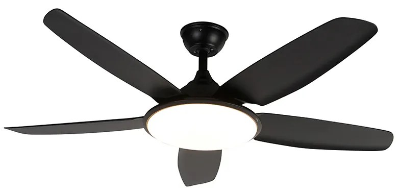 Moderný stropný ventilátor čierny s diaľkovým ovládaním vrátane LED - Vifte