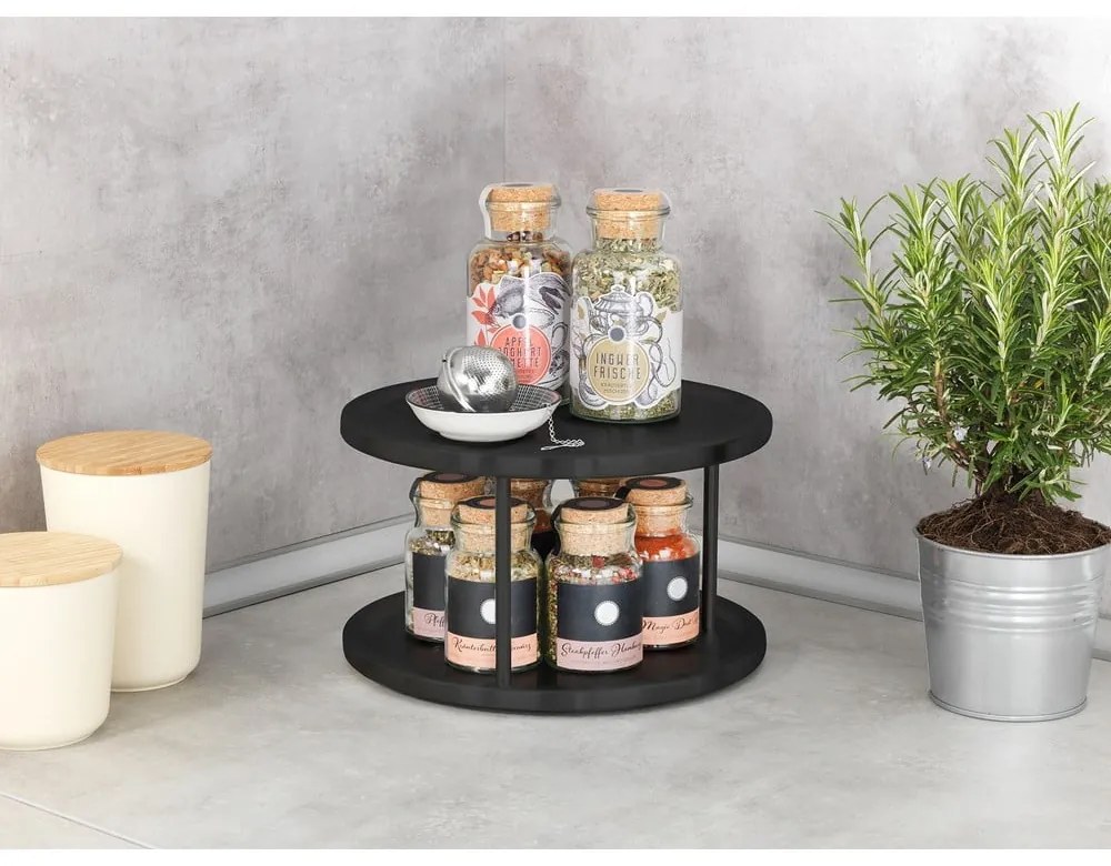 Čierny organizér na korenie Wenko Lazy Susan