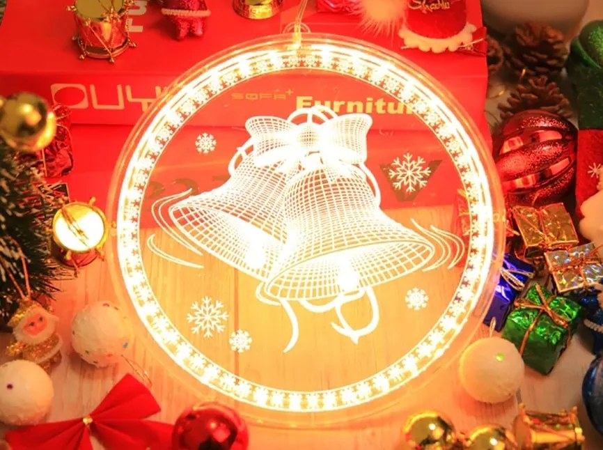 LED svetelná ozdoba na okno JINGLE BELLS II kruhová biela