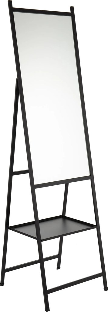 Stojace zrkadlo v čiernom kovovom ráme Industrial - 60 * 29 * 173 cm