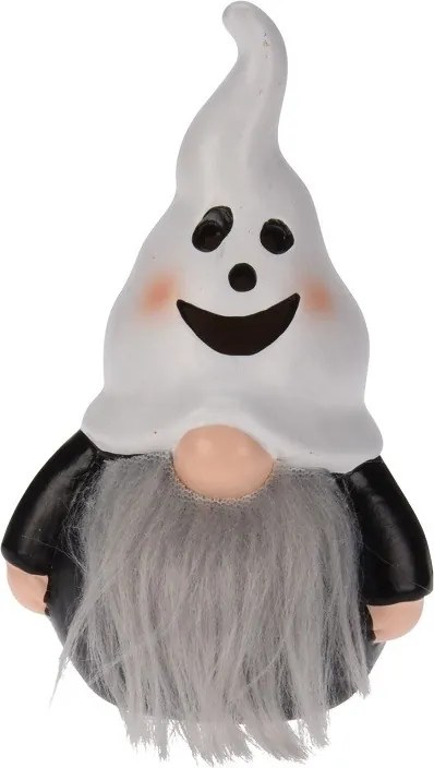 Halloweensky škriatok so strašidlovou čiapkou LED 12 cm
