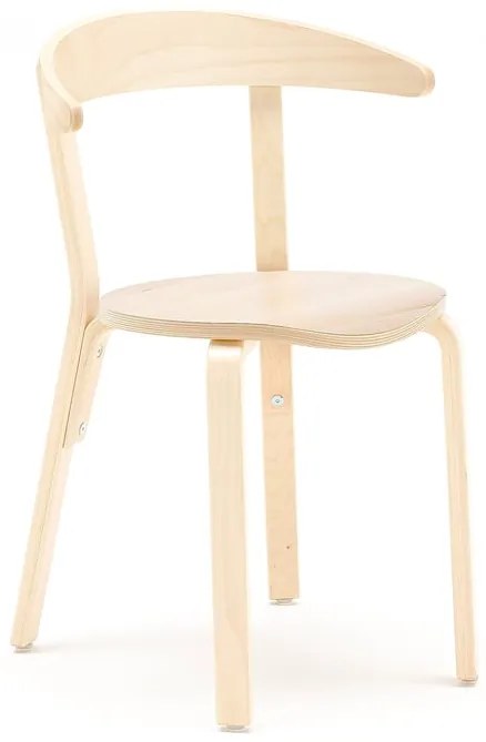 Detská jedálenská stolička LINUS, V 450 mm, breza, dyha - breza