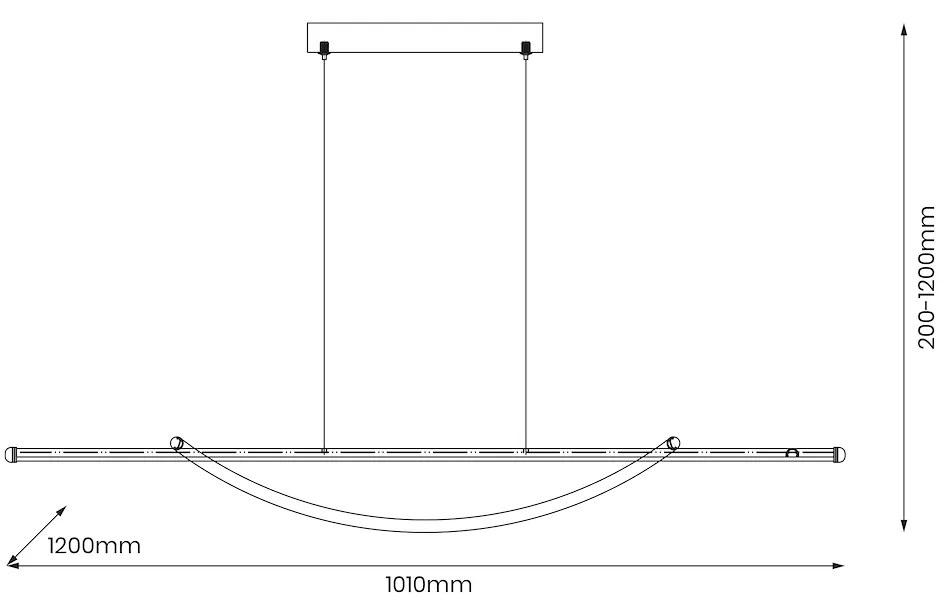 Závesné LED svietidlo Ambar, 2x LED 35w, 4000k, b