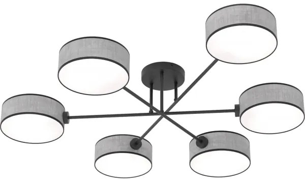 Prisadený luster MAGA 6xE14/10W/230V sivý