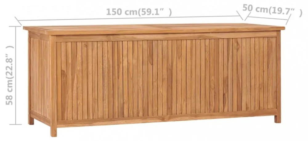 Záhradný úložný box teak Dekorhome 120 cm