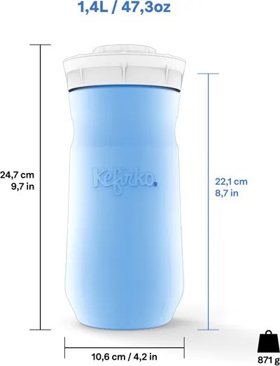 Kefirko Kefir fermenter nádoba na výrobu kefíru ružová 1,4 l