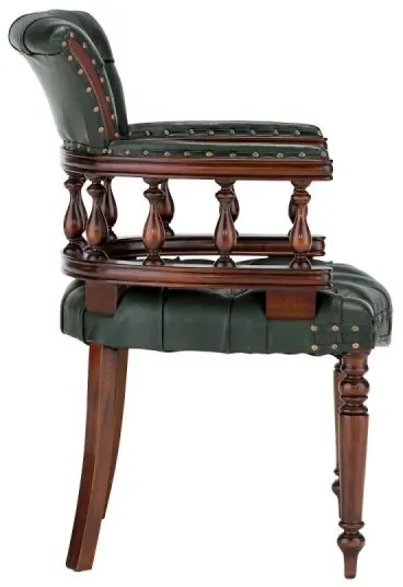 furniture-nabytek.cz - Masívne kancelárske kreslo Cambridge III z mahagónu, lakované, zelené