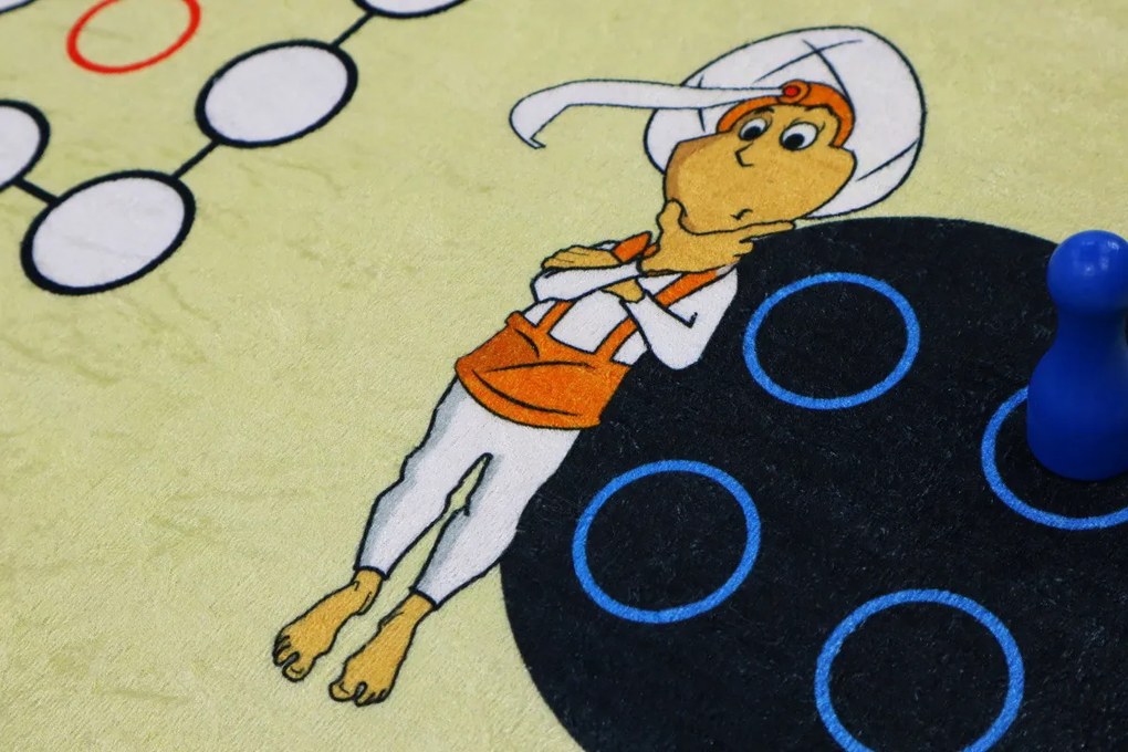 Aladinovo Človeče nehnevaj sa + figúrky a kocka, kusový koberec, 100x100, viacfarebná, detská izba, Ayyildiz