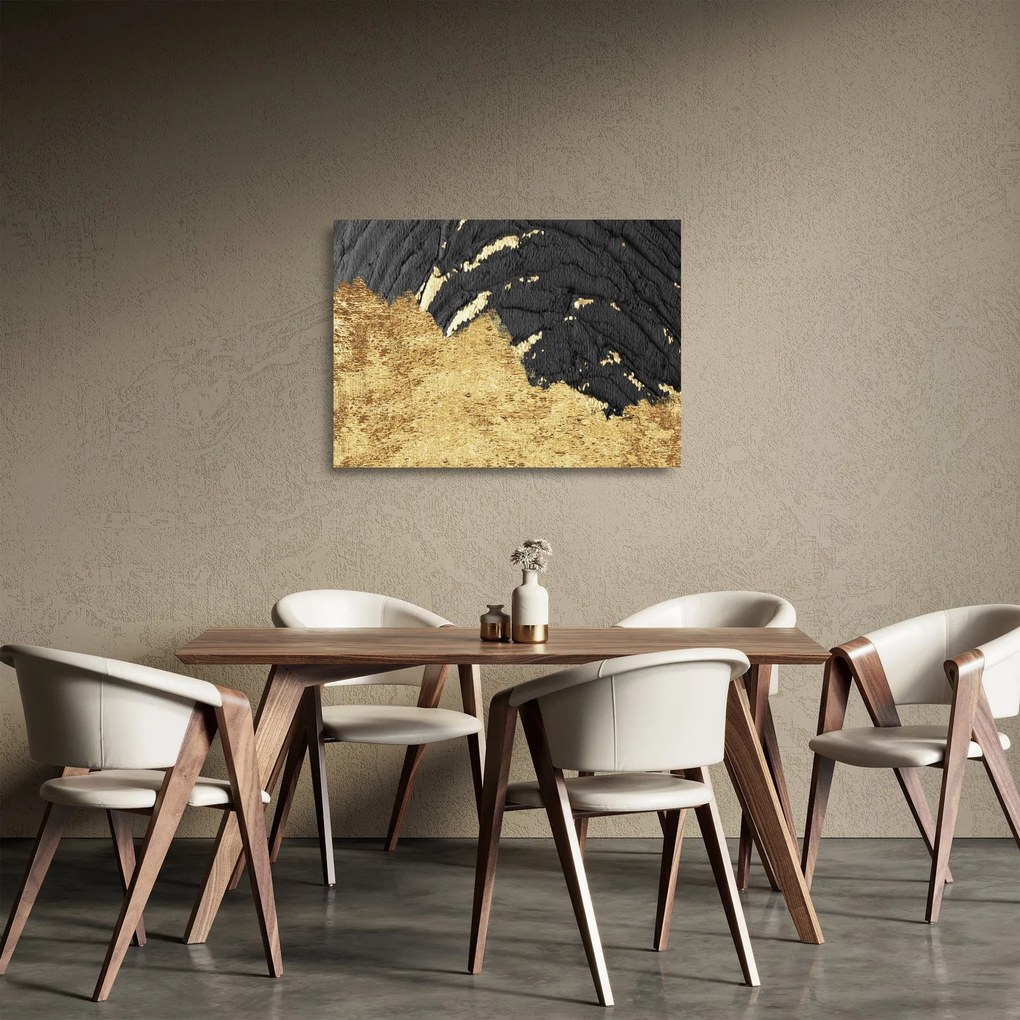 Sklenený obraz - Zlatá štruktúra N⁰1 (70x50 cm)
