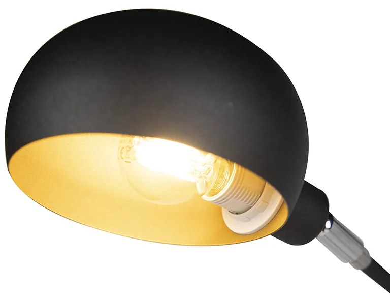 Dizajnová stojaca lampa čierna 5-svetlo - Sixties Marmo
