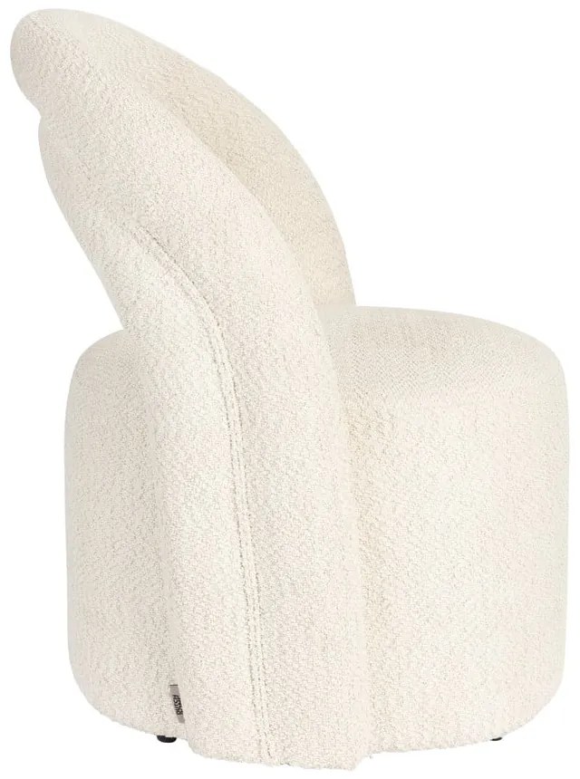 Krémové otočné kreslo z textílie buklé Seina – Dutchbone