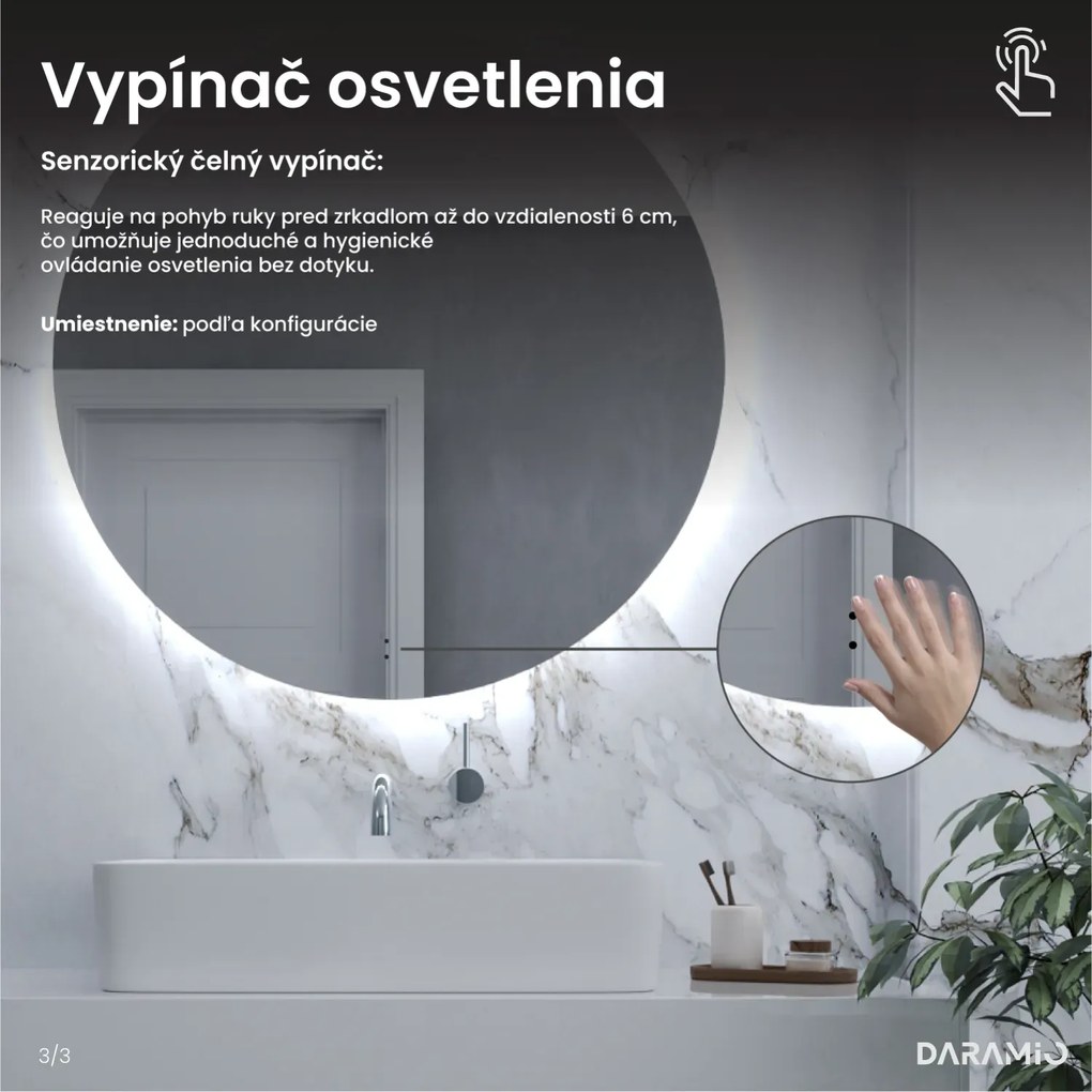 Okrúhle zrkadlo s LED svetlom E3