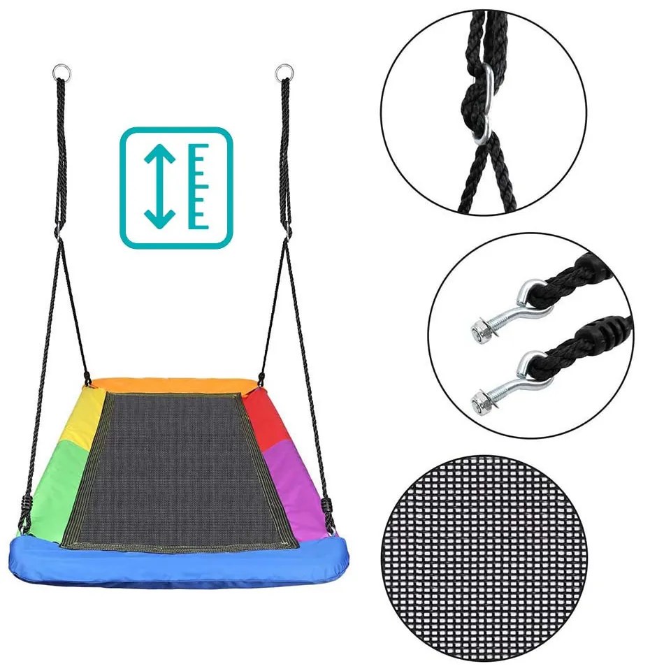 Hojdačka bocianie hniezdo, 150x80 cm, farebná