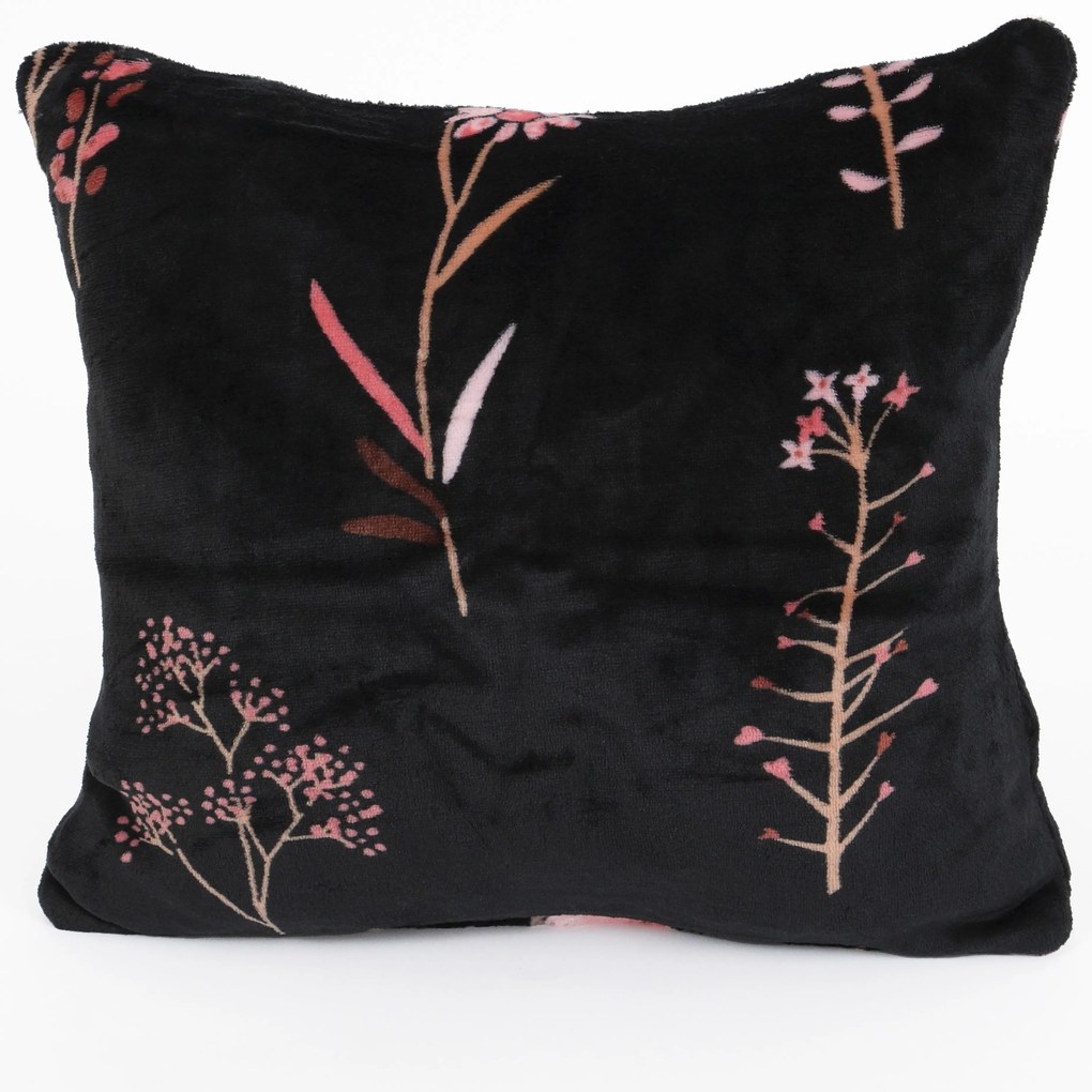 Obliečka na vankúšik mikroplyš Exclusive 40 × 40 cm - Vlčie maky čierne