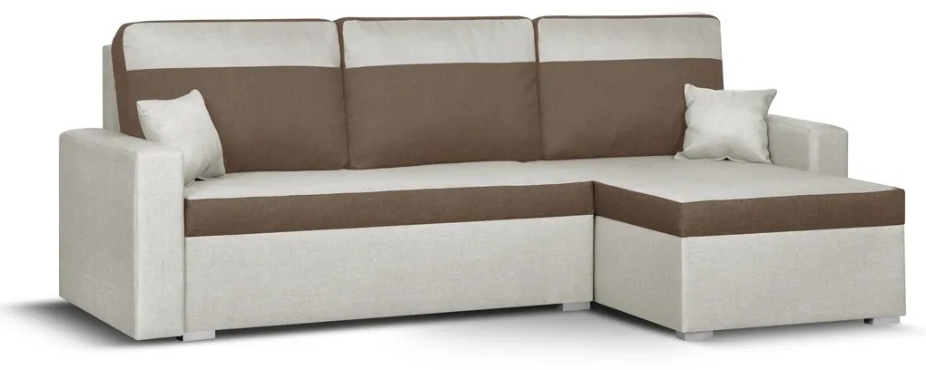 Rohová sedacia súprava s funkciou spania ASTRA3 Béžová/hnedá