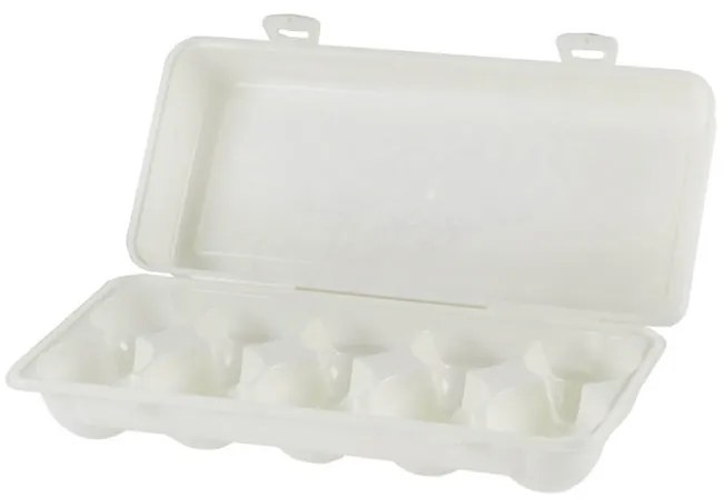 Box na vajíčka, obal na 10 ks vajec, biely