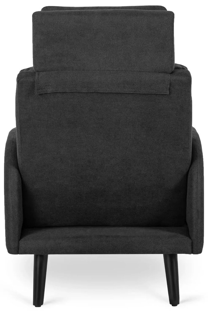 Polohovacie kreslo Henry s podnožkou čierne