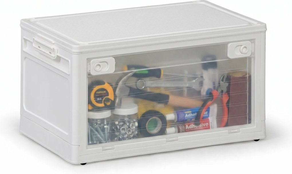 Veľký skladací regálový box XL 62 l, 558x360x310 mm, biely