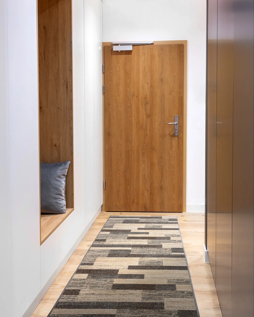 Behúň KARMEL Dosky sivo - hnedý