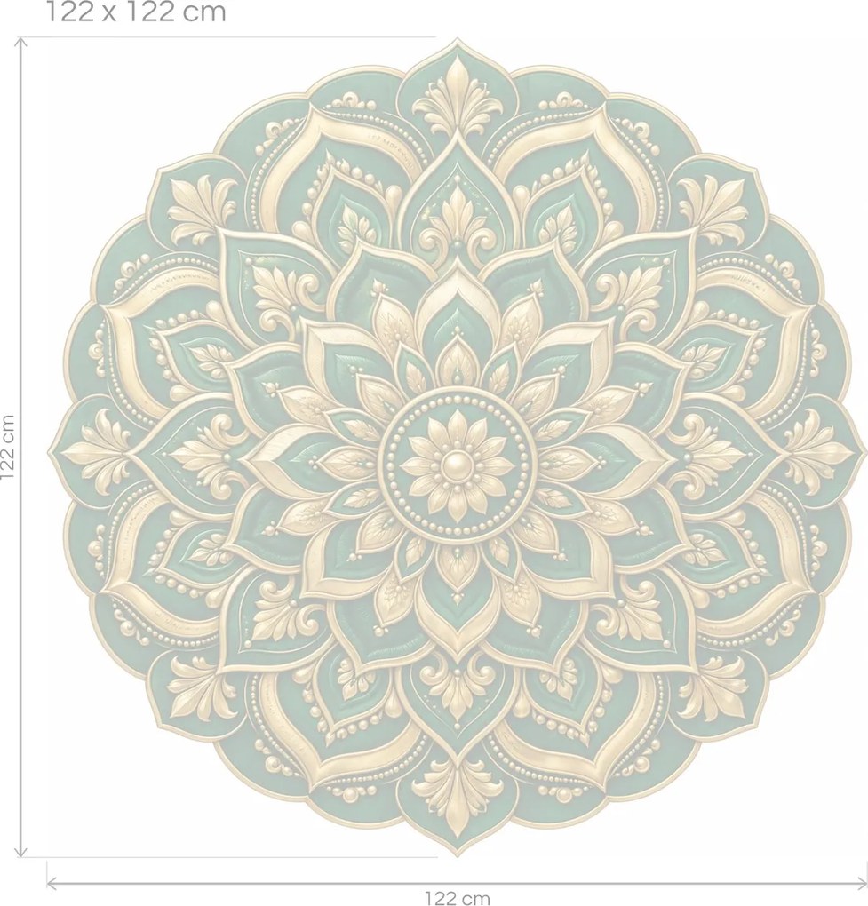 Smaragdová mandala arch 75 x 75 cm