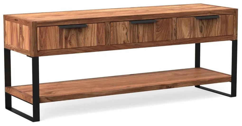 furniture-nabytek.cz - Masivní TV stolek Sydney z akácie, lakovaný, hnědý – 137×45×55 cm