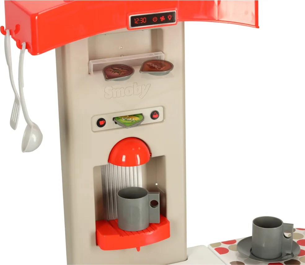 KIK Smoby Tefal OpenCook, elektronická skladacia kuchynka pre deti, červená so zvukom
