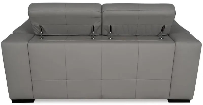Moderná kožená pohovka LOREN II (3P), sivá (madras - 128 grey)
