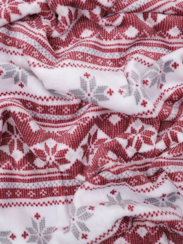 Deka mikroplyš 220 × 200 cm – Winter červené