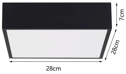 Immax NEO 07237L - LED Stmievateľné stropné svietidlo CANTO 22W/230V čierna Tuya+DO