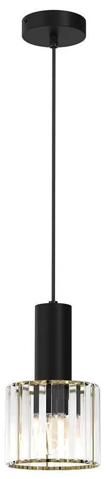 Luster na lanku CRISTAL 1xE27/60W/230V čierna
