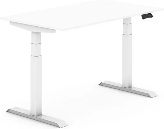 Výškovo nastaviteľný stôl, elektrický, 1200 x 800 mm, biela