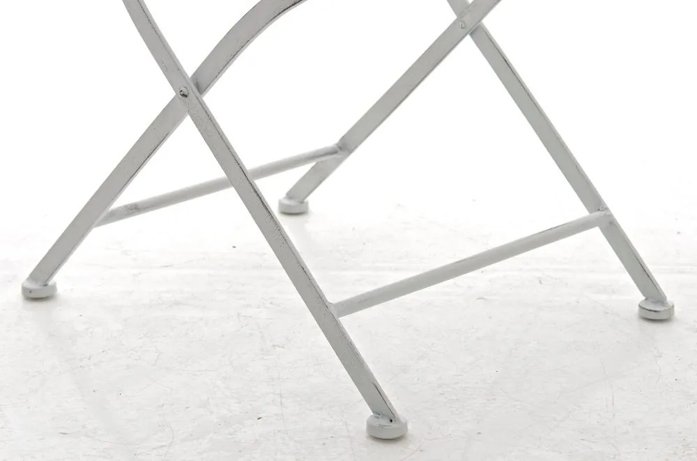 Kovová stolička skladacia Indra - Biela antik