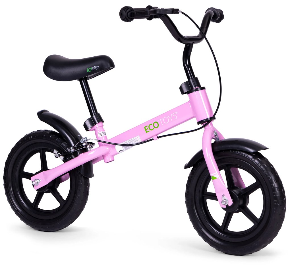 Balančný bicykel s brzdou pre deti, kolesá EVA , ružový