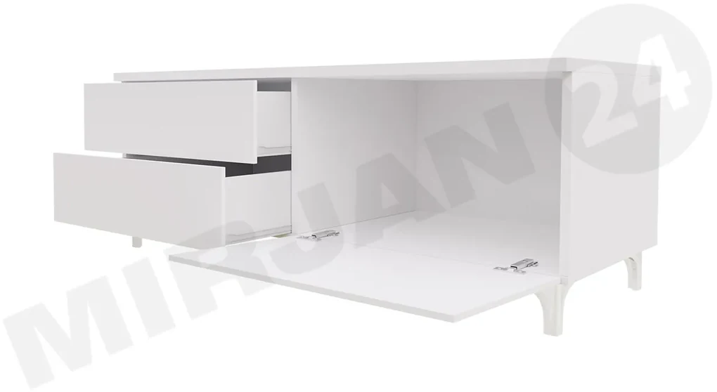 Set 2 TV skriniek Clea XI W Double (biela + lesk biely) (s modrým LED osvetlením). Vlastná spoľahlivá doprava až k Vám domov. 1106199