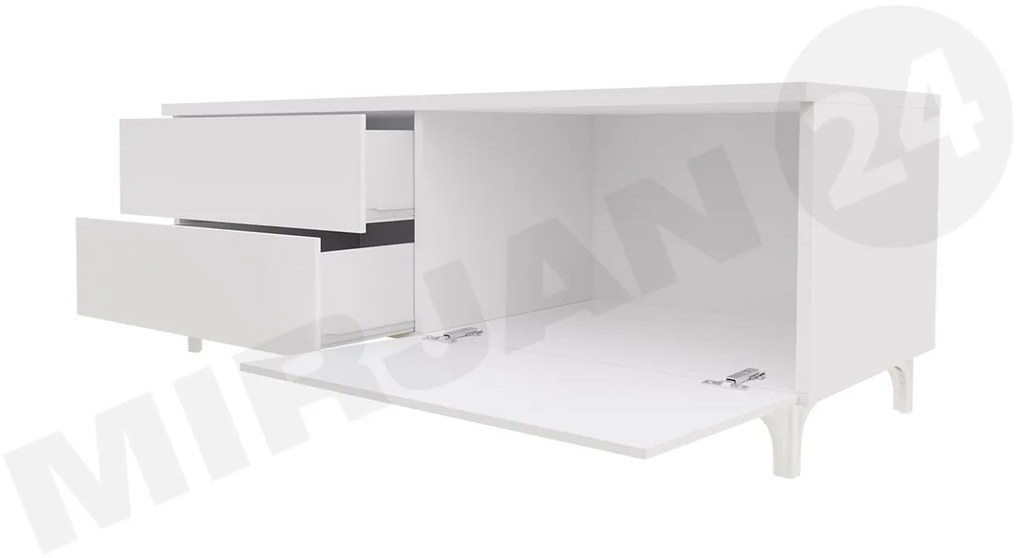 Set 2 TV skriniek Clea XI W Double (biela + lesk biely) (s modrým LED osvetlením). Vlastná spoľahlivá doprava až k Vám domov. 1106200