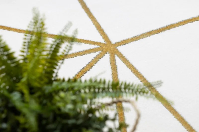 Dywany Łuszczów, Kusový koberec Emerald 1013 cream and gold kruh, 200x200 (priemer) kruh, biela, obývacia izba