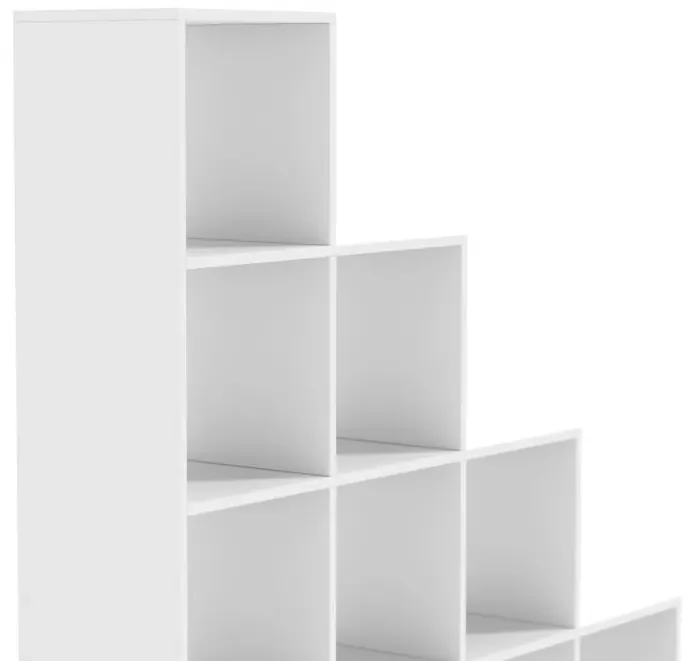 MIADOMODO stupňovitý regál veľký, voľne stojaci, biely