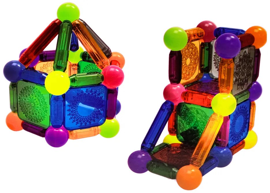 LEAN TOYS Magnetická stavebnica - 54 kusov