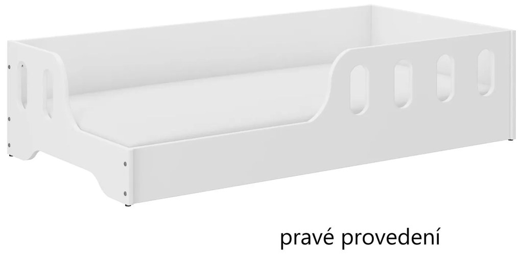 Detská Montessori posteľ COCO 140x70 cm + MATRAC - biela