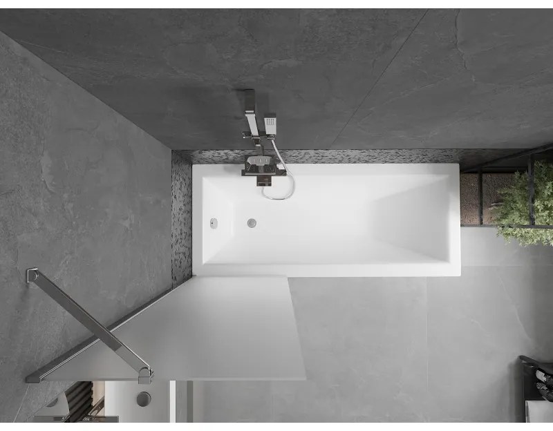 Mexen Next, vaňová zástena 1-krídlová 60 x 150 cm, fixné krídlo, 6 mm námraza sklo, chrómový profil, 895-060-000-00-30-01