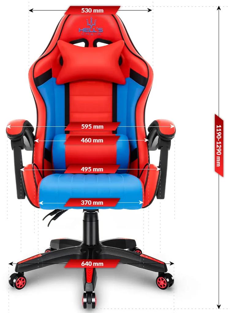 Hells Herné kreslo Hell's Chair HC-1005 HERO Spider Red Blue
