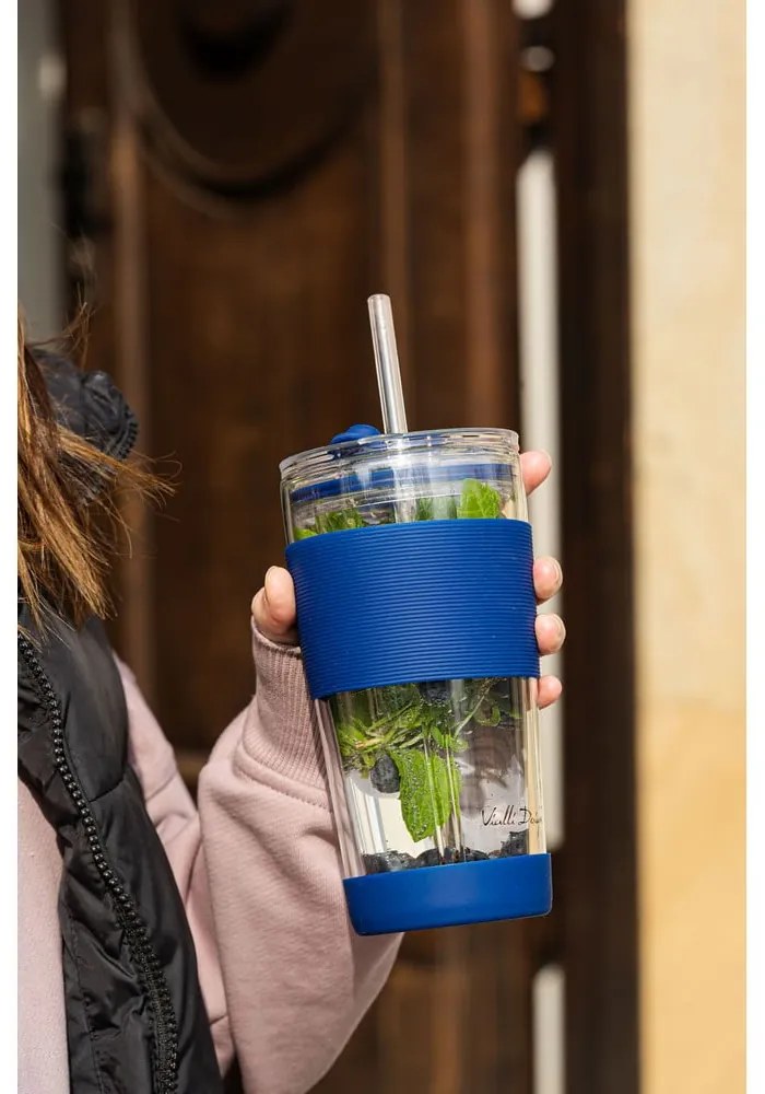 Modrý termo hrnček 600 ml Fuori – Vialli Design