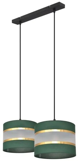 Luster na lanku HELEN 2xE27/15W/230V zelená/zlatá