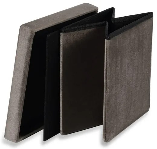 Skladacia taburetka M zamatová, hnedá