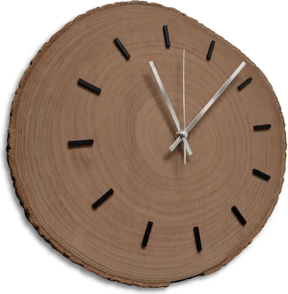 Nástenné hodiny z kmeňu stromu s originálnou kôrou | KORRO: Amber - 3072 26-29 cm 4815-115591 KOR008