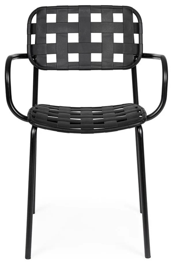 Čierne kovové záhradné stoličky v súprave 4 ks Clover – Bizzotto