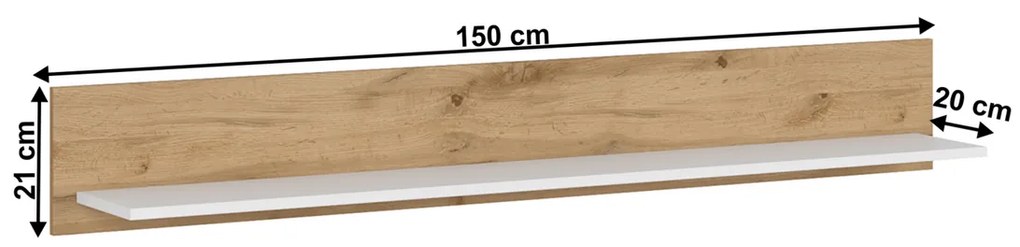 Police VILGO 150, lesklá biela, 150 cm