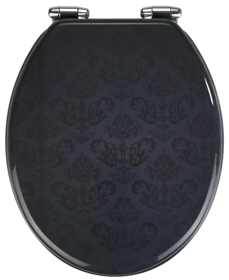 Tmavosivé WC sedátko s ľahkým zatváraním Wenko Bellevue, 42,5 x 35,5 cm