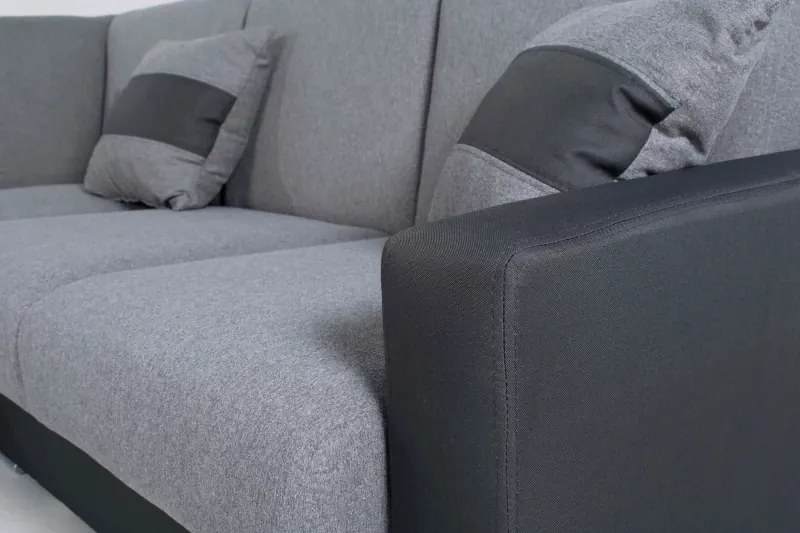 Rozkladacia rohová sedacia súprava Nero, tm. sivá (neve 97)