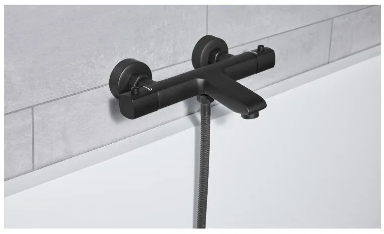 Livarno home Sprchová/Vaňová batéria s termostatom (vaňová batéria, čierna)  (100393709)